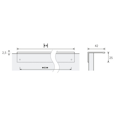 Ручка Ticinum 70мм, L90мм, черный матовый (9306229) Hettich