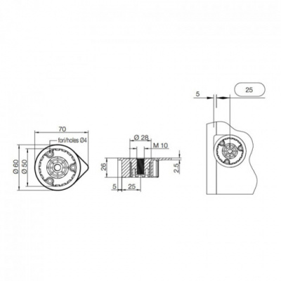 Ніжка кухонна H=150 к-т, Sсilm