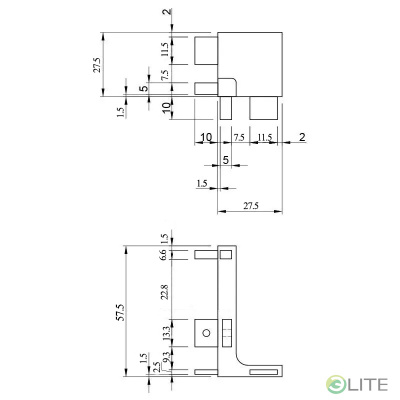 Gola Куточок зовнішній профілю L- чорний фактура