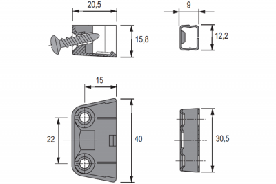 Трапецеподібна стяжка TZ 4 TD біла, комплект (13104)