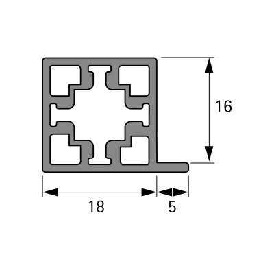 Профіль Cadro для полки, 3000 мм, чорний матовий (9298792) Hettich