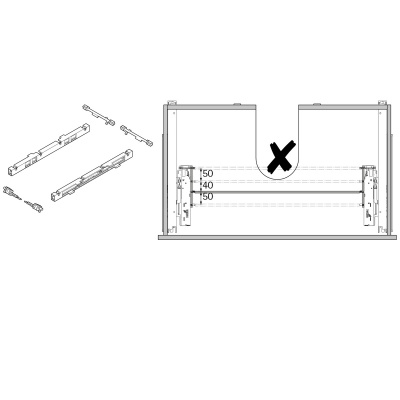 Комплект для синхронизации Push to open Silent под мойку (9278453) Hettich