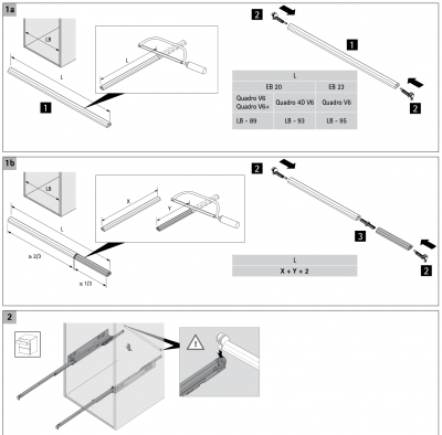 Штанга для синхронизации Push to open, длина 2 метра (9236718) Hettich