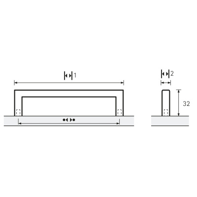 Ручка Anzio 480 мм, L490 мм, нержавіюча сталь (1160023)