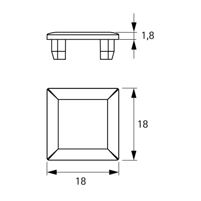Заглушка Cadro Profile, чорна (9298849) Hettich