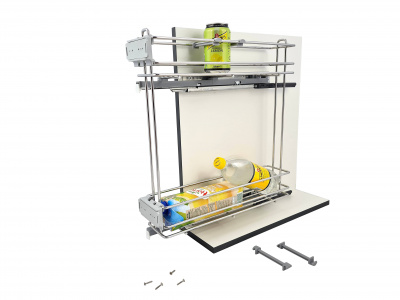 Карго FBM 2-уровневый, корпус 150 мм, правое, хром, направляющие Hettich, Made in Italy